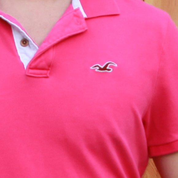 Pink Hollister Polo T-Shirt Size Large - Picture 3 of 3